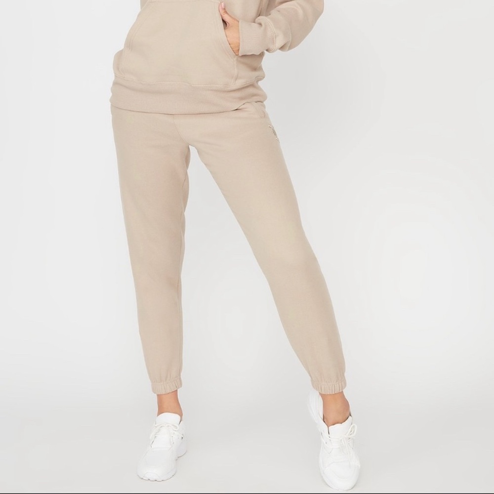 Nude Embroidered Boyfriend Joggers